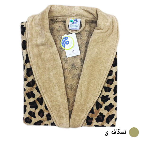 حوله پالتویی بزرگسال پودیران چاپی طرح پلنگی سایز  S 105